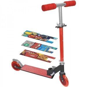 Saica Cars 2-Rad-Kinderroller mit 3 Aufklebern, rot und schwarz, mit verstellbarem Lenker, Hinterradbremse und faltbarem Design - Elektrofahrzeug, Dreiräder, Laufräder und Kinder-Roller
