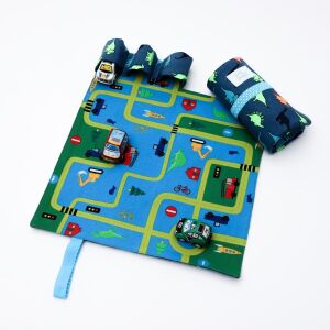 Tiny Magic Spielmatte mit 3 Autos und Dinosaurier-Design, Tragbares Spielset für Kinder - Babys & Toddler