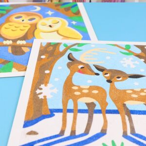 Sablimage állatpárok homokfestő készlet, szarvaspár téli tájban - Sentosphere