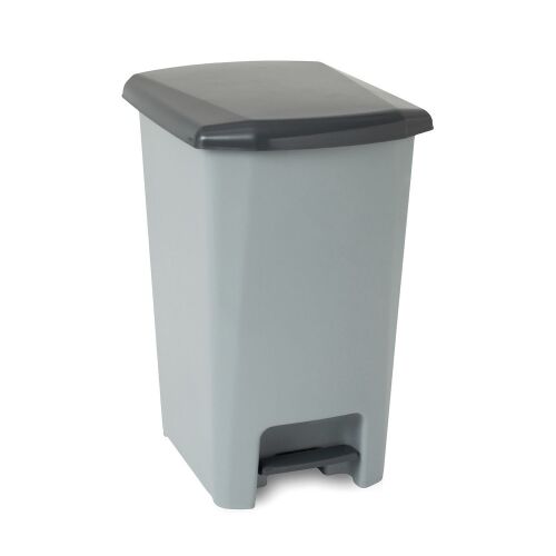 Schlanker anthrazitfarbener Tretmülleimer, 25L