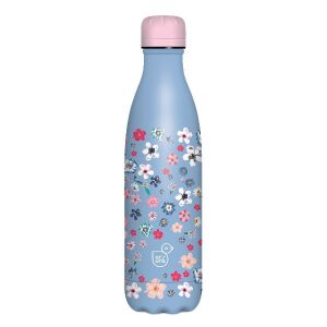 Kulacs duplafalú ARS UNA fém BPA-mentes 500 ml Pearl Blossom Blue