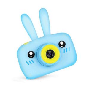 Modrá detská kamera s králikom, digitálny fotoaparát pre deti, hračkárska kamera, detská hračka, fotografovanie a natáčanie videa - Foto, video a optika