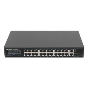 Lanberg RSFE-24P-2C-250 hálózati kapcsoló Beállítást nem igénylő (unmanaged) Gigabit Ethernet (10/100/1000) Ethernet-áramellátás (PoE) támogatása 1U Fekete