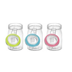 Set 3 recipiente depozitare alimente Excellent Houseware, sticla/metal, 6.8x11.7 cm, 250 ml, multicolor 121664721 - Recipiente de depozitare pentru bucătărie