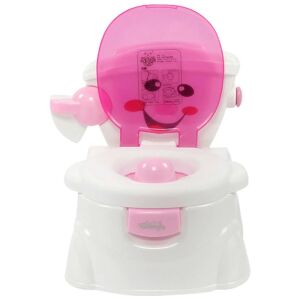 Rózsaszín és fehér WC ülőke, levehető bilivel és WC-ülőke reduktorral, kisgyermekeknek - Malatec