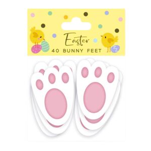 Zestaw 40 naklejek dekoracyjnych, wzór łapki króliczka, wykonanych z papieru