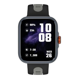 iSEN S216 Smartwatch widok z przodu, kolor czarny, z paskiem silikonowym - Inteligentne urządzenie