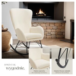 Hojdacie kreslo Swing s oceľovými lyžinami a hrubým čalúnením 121667958 - Hojdacie kreslá