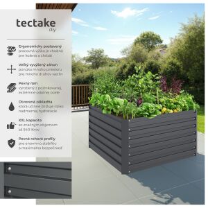 Vyvýšený záhon Blomma, 540l, pozinkovaný, 100x100x56cm 121668184 - Vyvýšené záhony