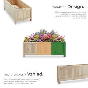 Vyvýšený záhon Blomster, skladací, 30l, vrátane fólie, 70x30x25cm 121668240 - Vyvýšené záhony