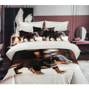 7 részes tacskós ágyneműhuzat garnitúra, bézs alapon. Kényelmes és stílusos ágynemű kutyabarátoknak. - Ágynemű - ifjúsági és felnőtt