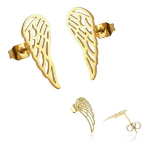 Szárnyas fülbevaló sebészeti acélból, aranyozott