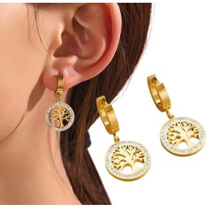 Zlaté náušnice s kubickými zirkónmi z chirurgickej ocele elegantné - Varianta 2 121669519 - Dámske doplnky