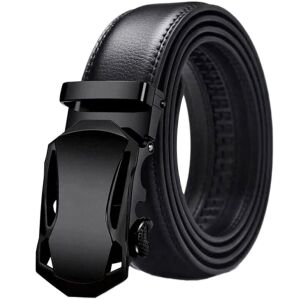 Automata férfi öv ökobőrből, fekete, szélessége 3,5 mm, hossza 125 cm
