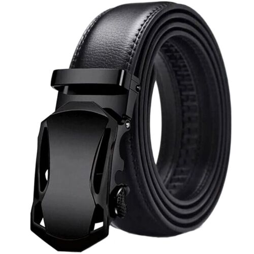 Automata férfi öv ökobőrből, fekete, szélessége 3,5 mm, hossza 125 cm