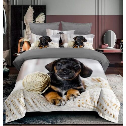 7 részes Tacskó ágyneműhuzat garnitúra fonal gomolyaggal