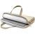 Nyitott Tech-Protect Carrying homokszínű laptoptáska, laptop és puha bélés látható