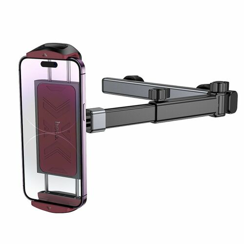 Hoco H69 autós fejtámlára szerelhető telefon és tablet tartó, fekete/bordó színben, 4,5-13 hüvelykes eszközökhöz