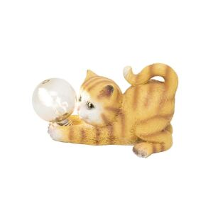Home MX649M napelemes kerti lámpa, macska villanykörtével, műgyanta - Home by Somogyi