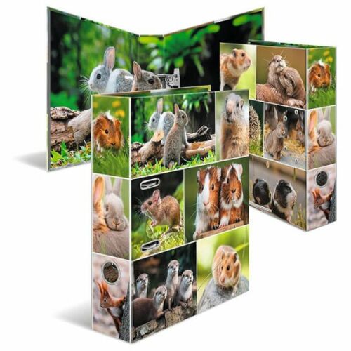 HERMA Ringbuch mit süßem Tierdesign, mit Kaninchen, Hamstern, Meerschweinchen, Mäusen und mehr