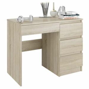 Mobene Modern számítógépasztal N34 Sonoma, fa íróasztal fiókokkal otthoni irodába - Számítógépasztal