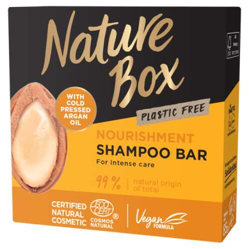 Șampon solid Nature Box cu ulei de Argan pentru păr moale 85g