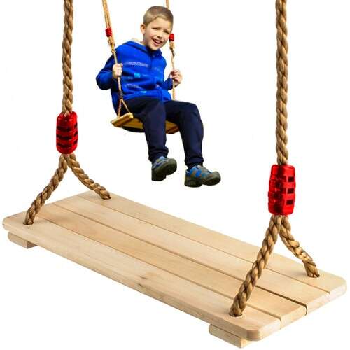 Gyermek kötélhinta, fa üléssel, erős kötél + fém gyűrűkkel, 100 - 170 cm 41023358