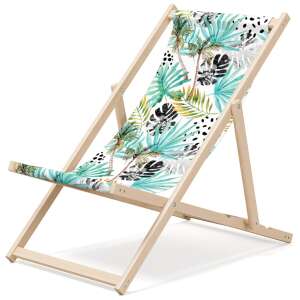 Chill összecsukható Napozóágy - Levelek #fehér-kék