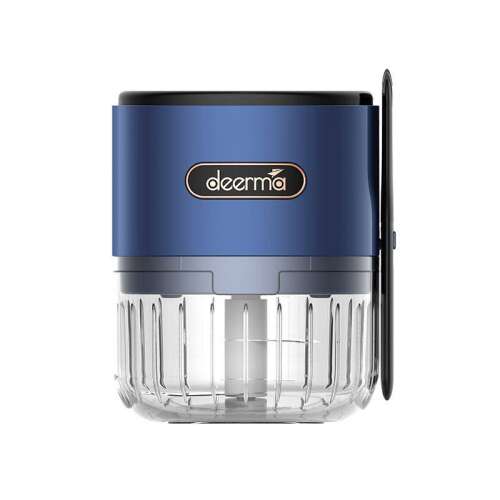 Deerma JS100 electric food chopper, blue, front view