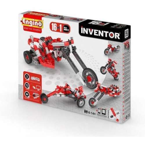 Csomagolássérült - Engino Inventor 16in1 Építőjáték - Motorok #piros-szürke  