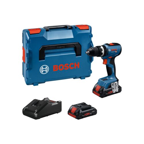 Bosch GSB 18V-65 akkus ütvefúró-csavarozó, 2 x 4,0 Ah akkumulátor, töltő, L-BOXX tok