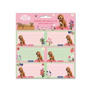 Ars Una: Cute Animals doggie kutyás csomagolt füzetcímke 3x6 db-os 121925034 - Füzetcímke