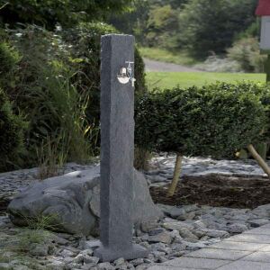 Capac pentru robinet de grădină Mercaton cu adaptor pentru furtun, gri antracit, aspect de granit, pentru exterior - Fântâni și robinete de grădină