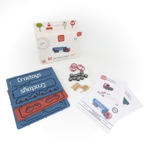 Zestaw do budowy drewnianego ciężarówki Remy Croc Toys, niezmontowany, ze wszystkimi częściami i instrukcjami - Gra