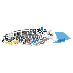 Gigo Toys STEM Kit Setul mare de inginerie piese, 258 bucăți, 22 modele - Jocuri stiintifice si exploratori