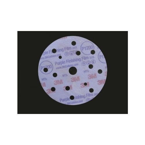 3M Fialová Brúsna fólia P1200 brúsny kotúč, priemer 150 mm, 15 otvorov