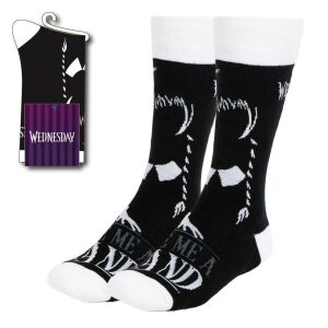 Szerda Silhouette zokni, fekete-fehér Wednesday Addams mintával - Cerdá