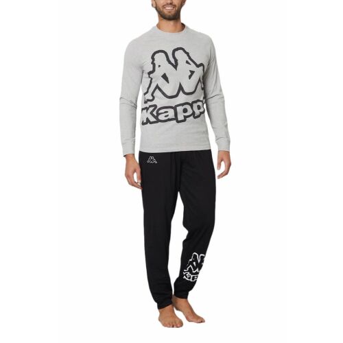 Pijamale lungi pentru barbati Kappa KMS25470 XL INTL Gri | Negru 121937190