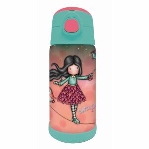 Santoro Gorjuss Light As a Feather Thermo-Flasche mit einem Mädchen mit einem Regenschirm und einer Eule, 450ml - Füttern