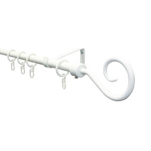 GARDINIA Fehér Kihúzható Karnis dekoratív véggel fehér háttérrel - Karnis