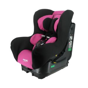 Nania Primo Pink Car Seat (40-105 cm) - Angled View - Stroller and Car Seat