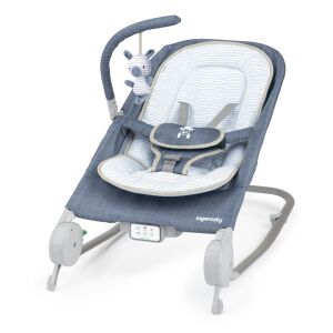 Ingenuity Happy Belly Rock-to-Bounce Babysitz in Chambray mit Massage und Melodien - Ingenuity