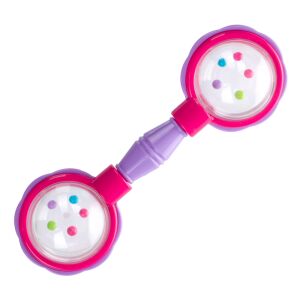 Szögletes nézet a Canpol Babies rózsaszín súlyzó csörgő játékról - Csörgő