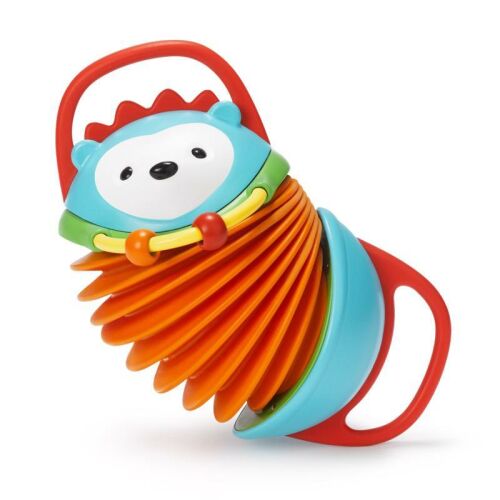 Angled view of SKIP HOP Hedgehog Accordion Baby Toy