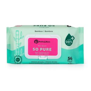 PETITE&MARS Nedves törlőkendő SO PURE bambusz, biológiailag lebomló, 56 db 121940444