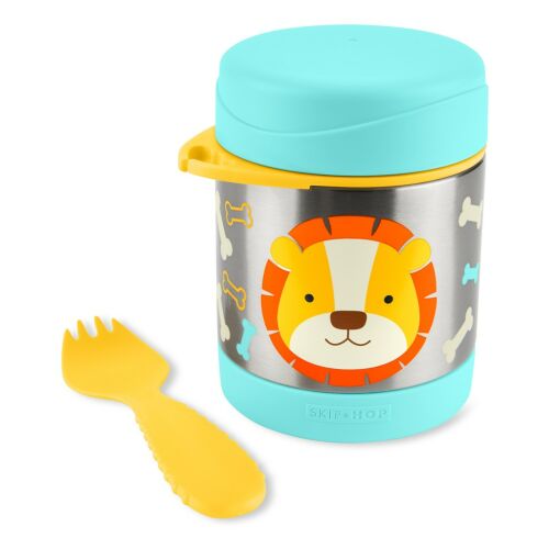 Skip Hop Zoo Лъв термос за храна с лъжица-вилица, неръждаема стомана, 325ml