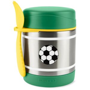 Skip Hop Spark Style Fußball-Speisebehälter mit Löffel/Gabel, 325ml - Lebensmittel- und Getränkebehälter für Kinder