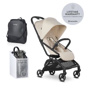 Wózek Easywalker Rockey S Bright Taupe z torbą podróżną i kompatybilnością z bagażem podręcznym - Easywalker