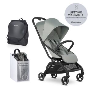 Easywalker Rockey S Fresh Green Kinderwagen mit Reisetasche und Handgepäckkompatibilität, lebenslange Garantie - Easywalker