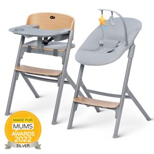 KINDERKRAFT SELECT Livy Oak Hochstuhl und Calmee Babywippe Set - Füttern